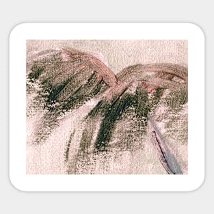 Abstract Oil Painting Pink Sage Green 11c5 Sticker